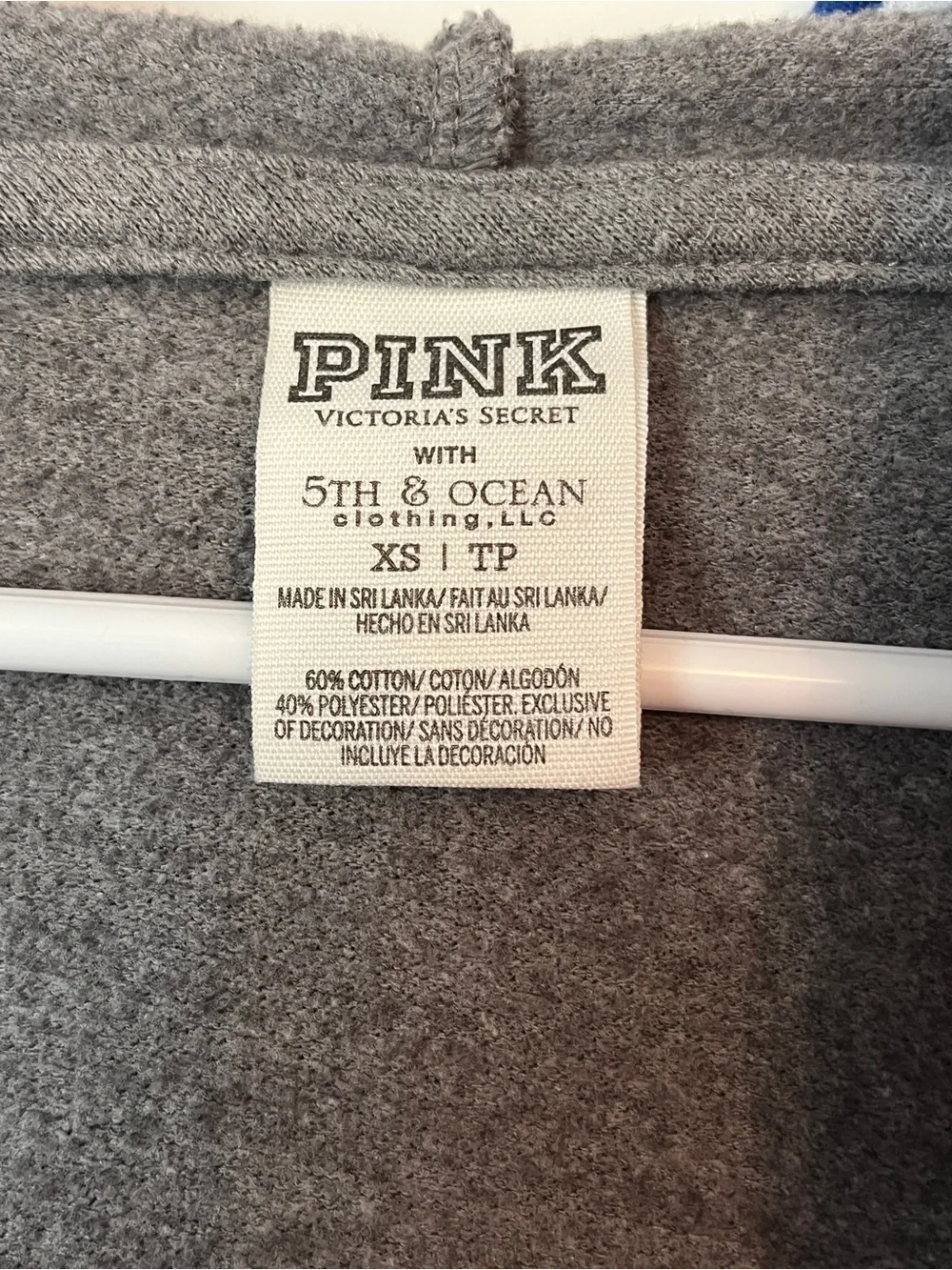 PINK Victoria's Secret Gray Zip Hoodie with Blue Trim University of Kentucky